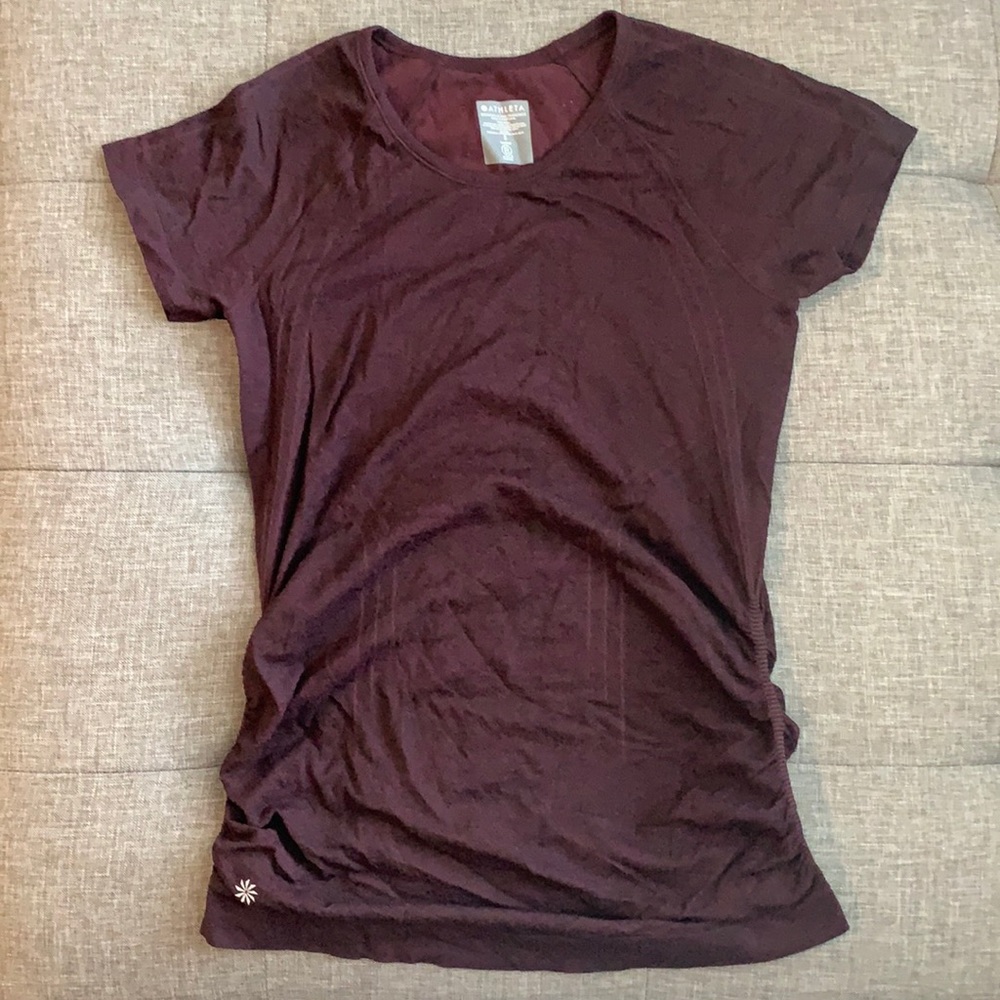 Athleta Speedlight Ruched Shirt with Grip Hems